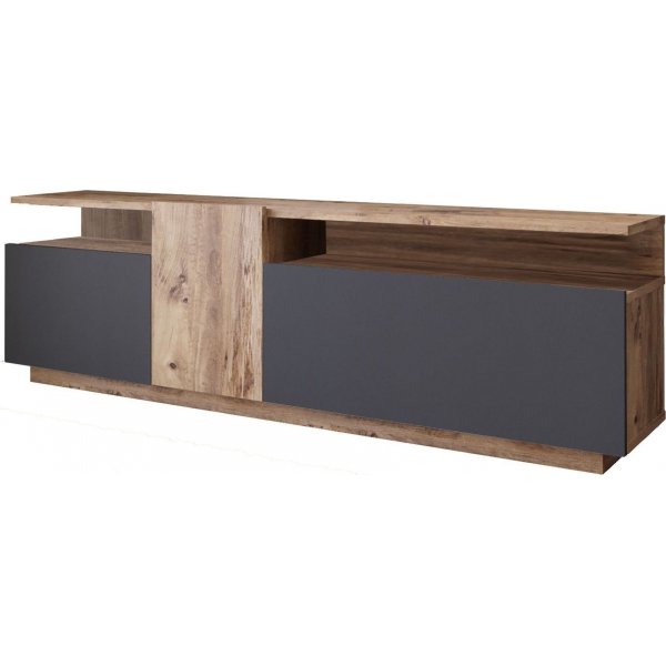 Future mediebenk 6 - Furu/antrasitt Future mediebenk 6 - Furu/antrasitt