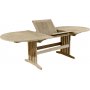 Salt utespisegruppe. Ovalt bord p 180-240 cm med 6 spisestoler med armlener - Gr teak