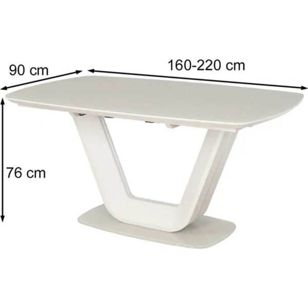 Bumbi spisebord 160-220 cm - Kremhvit Bumbi spisebord 160-220 cm - Kremhvit