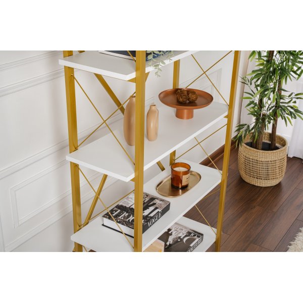 Elysian bokhylle - Hvit/gull Elysian bokhylle - Hvit/gull