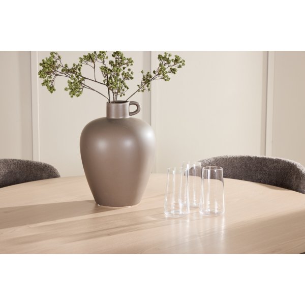 Spisebord Flora med 4 Astoria stoler - Brun/hvitkalket Spisebord Flora med 4 Astoria stoler - Brun/hvitkalket