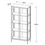 Toddy svart metallskap med glassdrer H190 cm