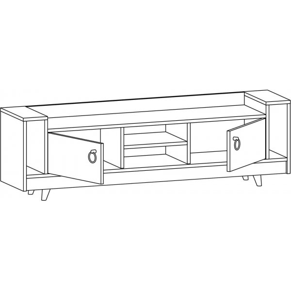 Tyler mediebenk - Eik/antrasitt Tyler mediebenk - Eik/antrasitt