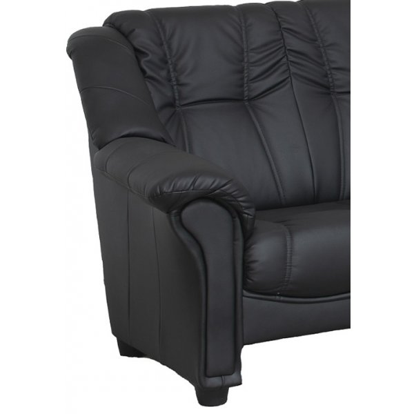 Rom 2-seters sofa i sort PU Rom 2-seters sofa i sort PU