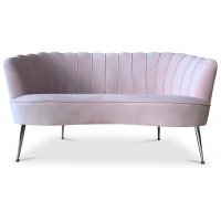 Snäckan 2-seter sofa - Rosa fløyel / Krom