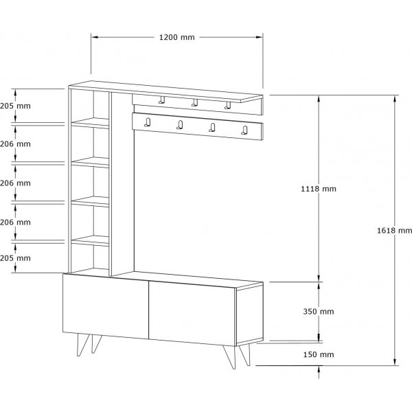 Hale hall m�bler - Hvit