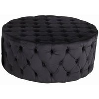 Chesterfield New York sittepuff 100 cm - Svart fløyel Chesterfield New York sittepuff 100 cm - Svart fløyel