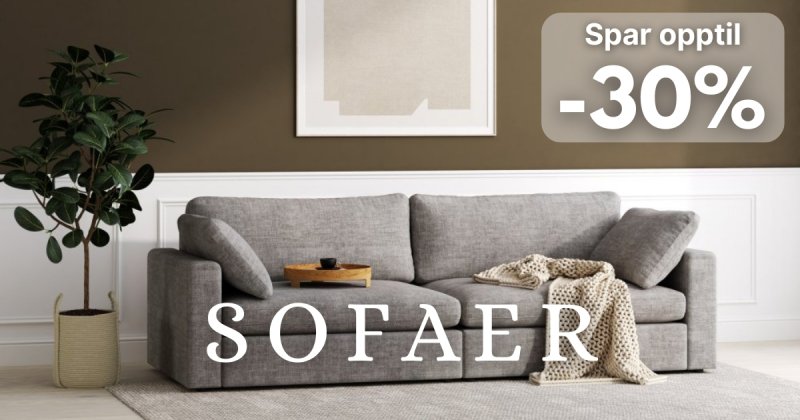 Ekstratilbud p sofaer  Opptil 30 %