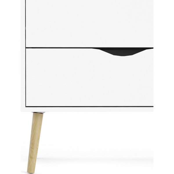 Oslo kommode med 5 skuffer - Hvit/eik Oslo kommode med 5 skuffer - Hvit/eik