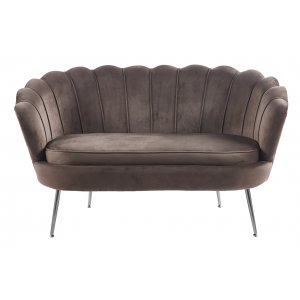 Musslan 2-seters sofa - Brun / krom + Flekkfjerner for møbler Musslan 2-seters sofa - Brun / krom + Flekkfjerner for møbler