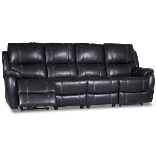 Enjoy Chicago recliner sofa - 4-seter (el) i svart kunstskinn