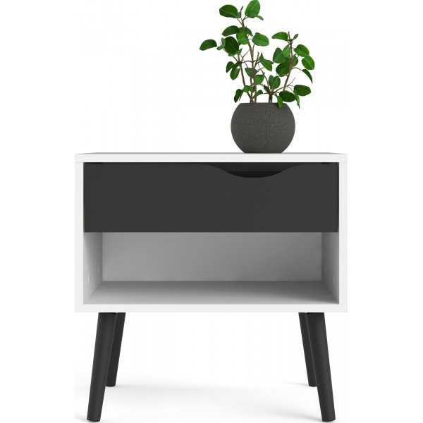Oslo nattbord - Hvit/svart