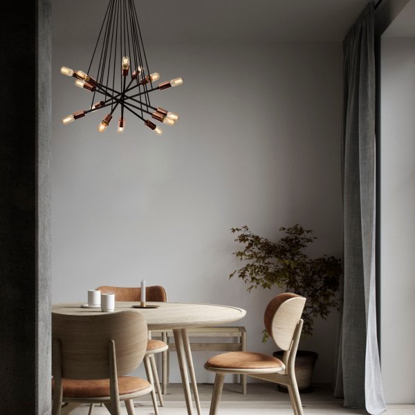 Okini taklampe - Sort/kobber