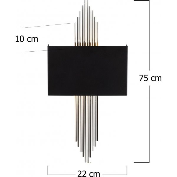 Harmonisk vegglampe - Sort/sølv Harmonisk vegglampe - Sort/sølv