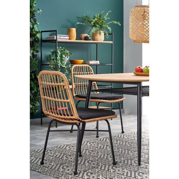 Rankin spisebord 160 cm - Eik/sort Rankin spisebord 160 cm - Eik/sort