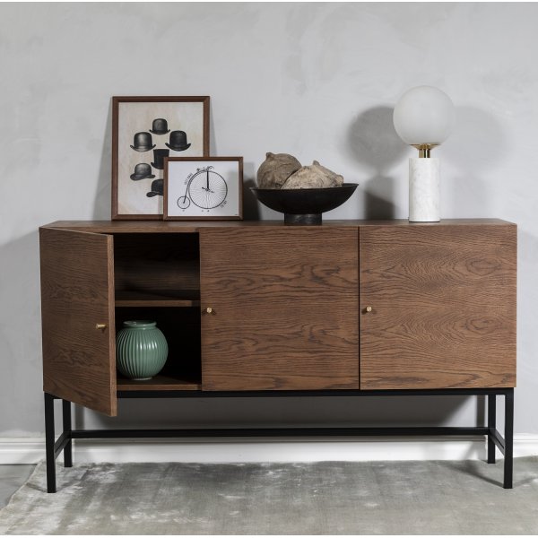 Carl skjenk med 3 d�rer - Brunbeiset eik