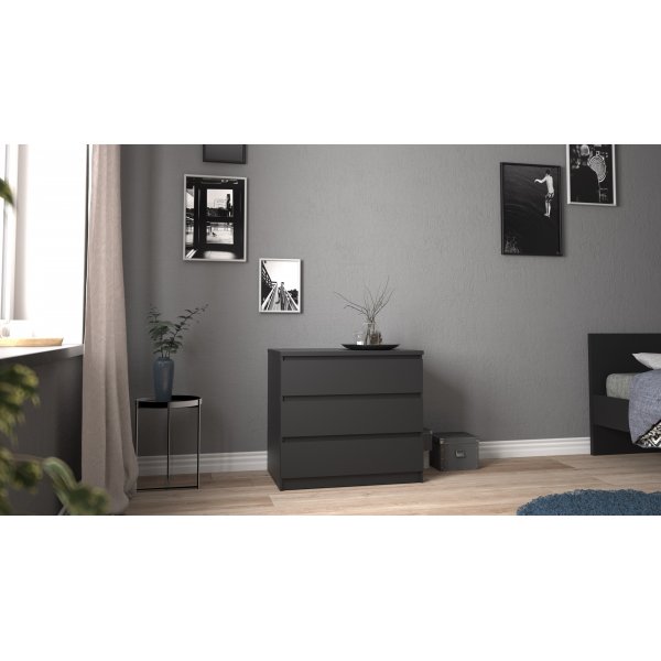 Naia kommode med 3 skuffer - Sort Naia kommode med 3 skuffer - Sort