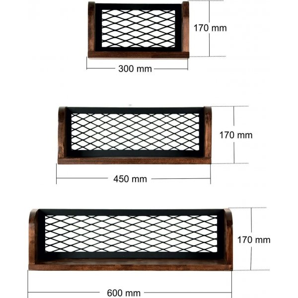 Buster vegghylle - Valnøtt/svart Buster vegghylle - Valnøtt/svart