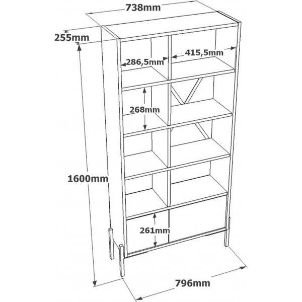 Bruno bokhylle - Antrasitt Bruno bokhylle - Antrasitt