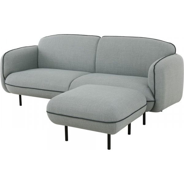 Catta 3-seters sofa med fotskammel - Lysegrøn + Tekstilrens for møbler Catta 3-seters sofa med fotskammel - Lysegrøn + Tekstilrens for møbler