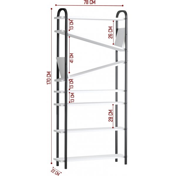 Verso bokhylle Eik/sort