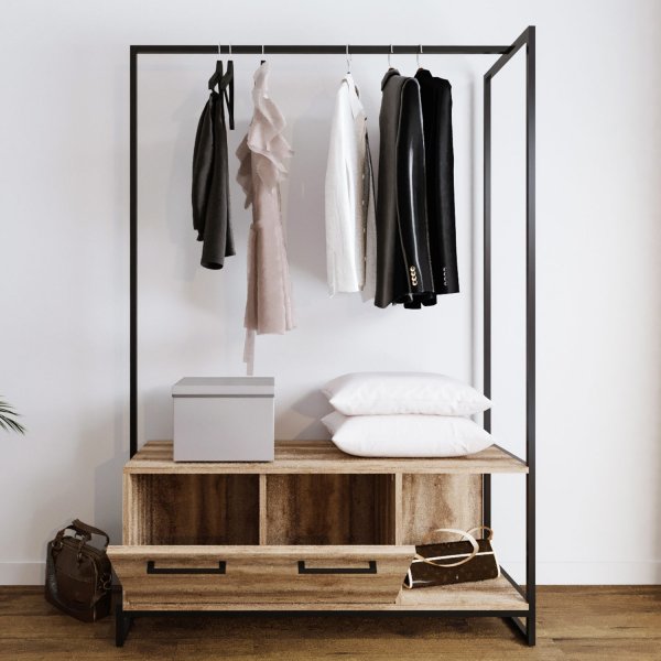 Minsk hallmøbler - Eik/sort Minsk hallmøbler - Eik/sort