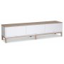 Borgholm TV-benk 188 cm - Hvit / Oljet eik