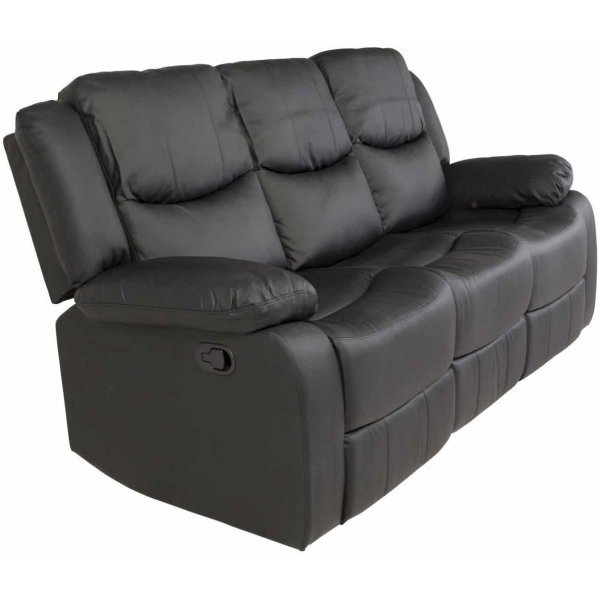 Mozart 3-seter Reclinersofa - Svart PU Mozart 3-seter Reclinersofa - Svart PU