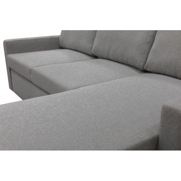 Dream divansofa med sengefunksjon og oppbevaring - lys gr