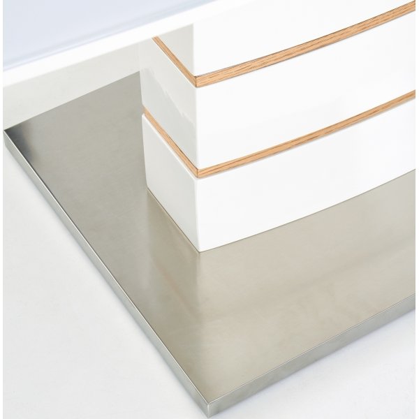 Mervin spisebord uttrekkbart -Hvit/gull eik