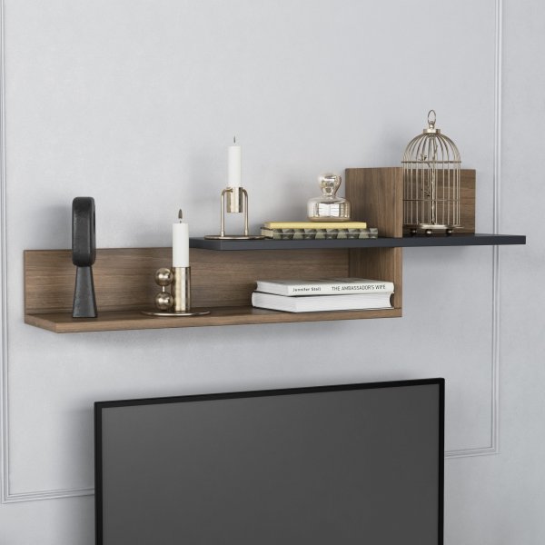 Nida mediebenk - Antrasitt/Valnøtt Nida mediebenk - Antrasitt/Valnøtt