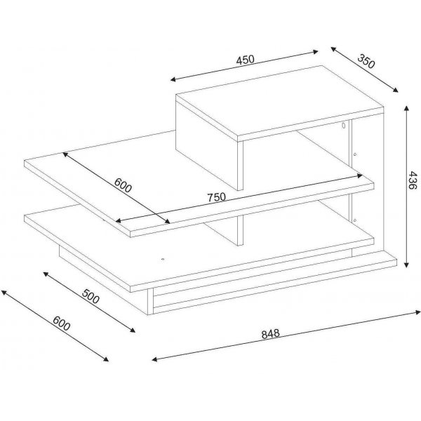 Venus salongbord - Hvit/valnøtt Venus salongbord - Hvit/valnøtt