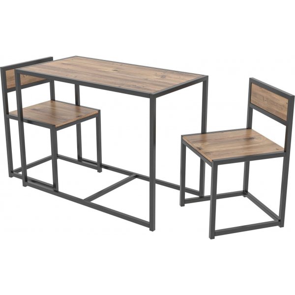 Bazar bord med stoler - Furu/svart Bazar bord med stoler - Furu/svart