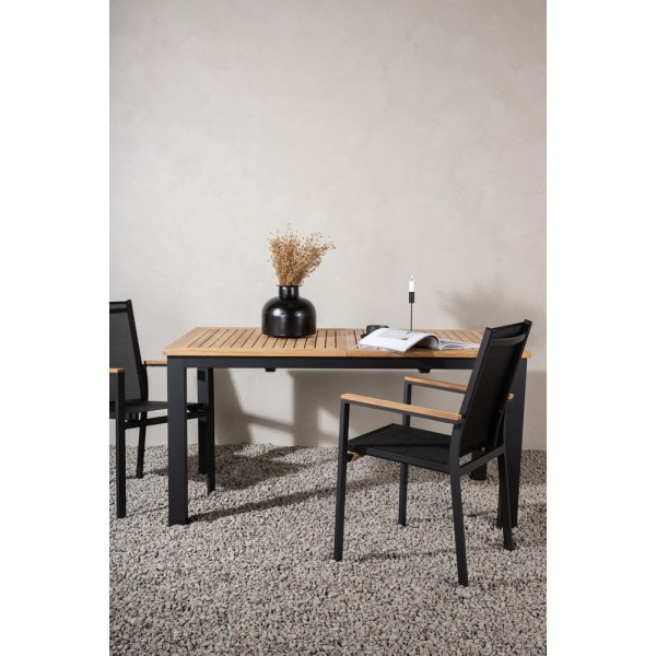 Panama spisebord 210 x 90 cm - Sort/Naturlig