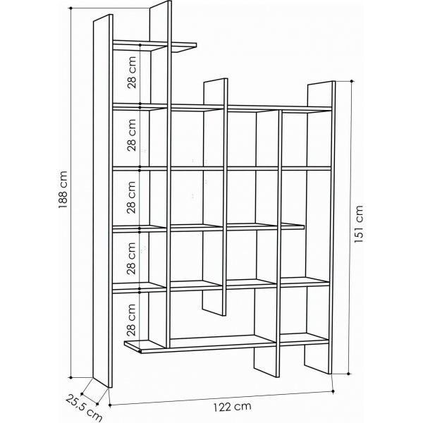 Manco bokhylle - Antrasitt Manco bokhylle - Antrasitt