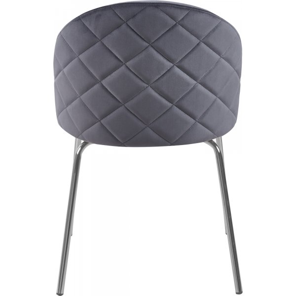 Spisegruppe Sumner 80 cm eik/hvit med 2 Plaza-stoler i gr flyel