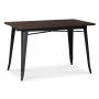 France metallbord 120x80 cm - Svart / Brunt tre