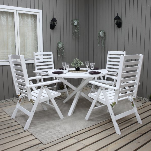 Utendørs posisjonsstol hvit - Båstad Utendørs posisjonsstol hvit - Båstad