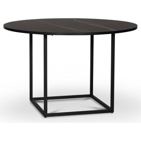 Sintorp rundt spisebord 115 cm - Svart marmor (laminat)