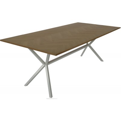 Revel spisebord, 200 cm (sildeben) - Hvit/trefinr