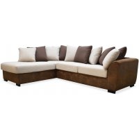 Delux sofa med åpen ende venstre - Brun/Beige/Vintage Delux sofa med åpen ende venstre - Brun/Beige/Vintage