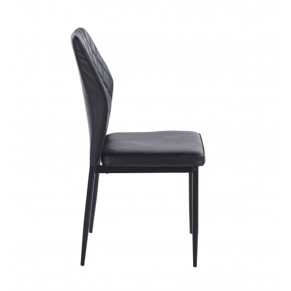 Inez spisestol i svart kunstskinn med svarte ben