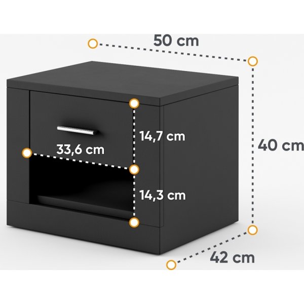 Einar nattbord - Sort Einar nattbord - Sort