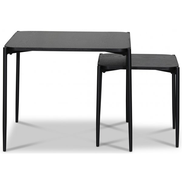 Wayne bordsett med 2 bord - Svartbeiset eik Wayne bordsett med 2 bord - Svartbeiset eik