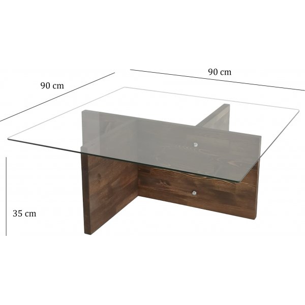 Glory salongbord 90 x 90 cm - Valnøtt Glory salongbord 90 x 90 cm - Valnøtt