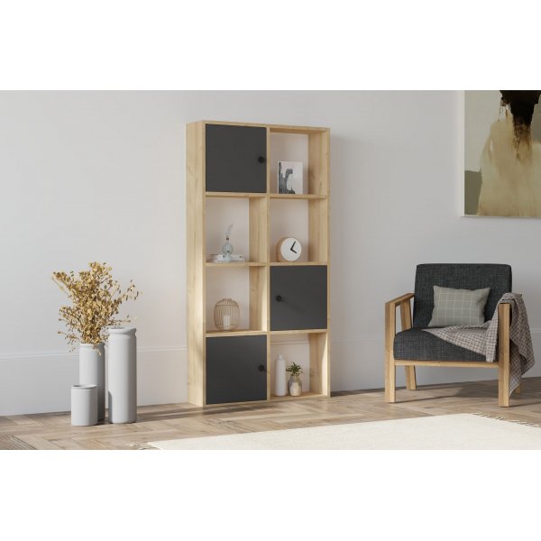 Ena bokhylle - Safir eik/antrasitt