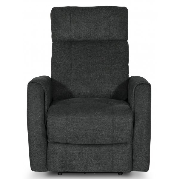 Enjoy Elof El-Recliner - Lenestol i mrkegrtt stoff + Mbelftter