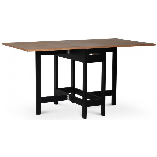 F�r� spisegruppe; F�r� klaffbord i svart/eik med 4 Alice spisestoler