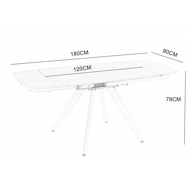 Saturnus spisebord uttrekkbart 120 til 180 cm - Beige travertin