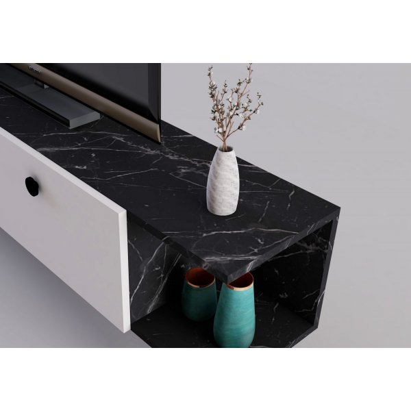 Idil mediebenk - Svart marmor/hvit Idil mediebenk - Svart marmor/hvit